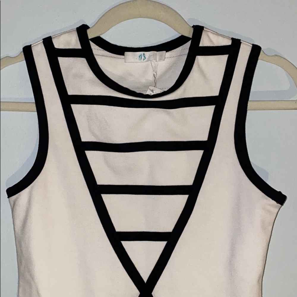 White and Black Geometric dress